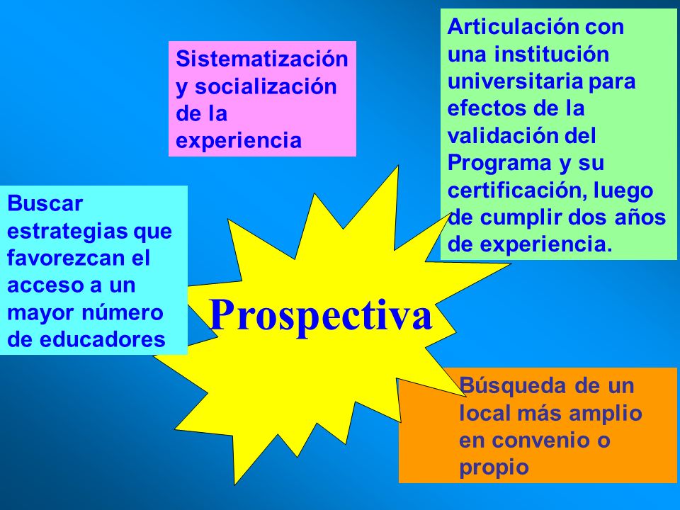 Articulación con una institución universitaria para efectos de la validación del Programa y su certificación, luego de cumplir dos años de experiencia.
