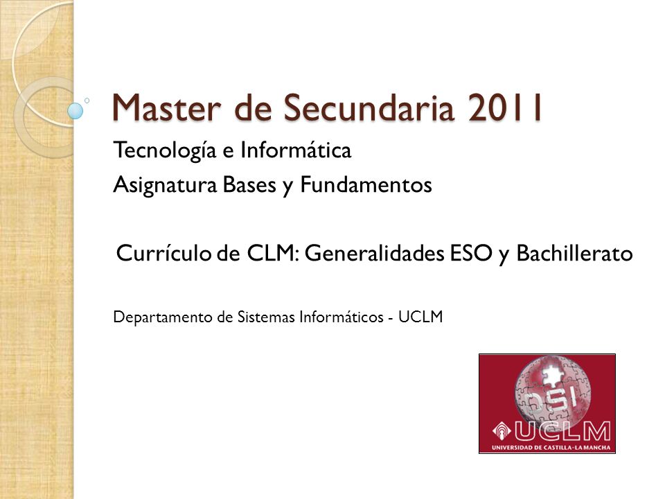 Currículo de CLM: Generalidades ESO y Bachillerato