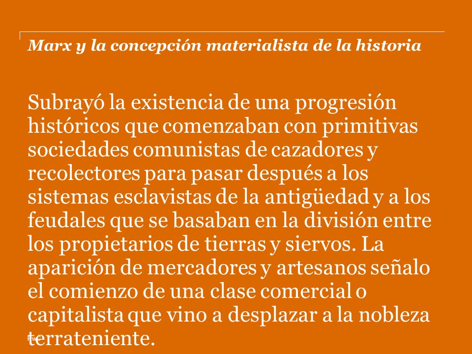Marx y la concepción materialista de la historia