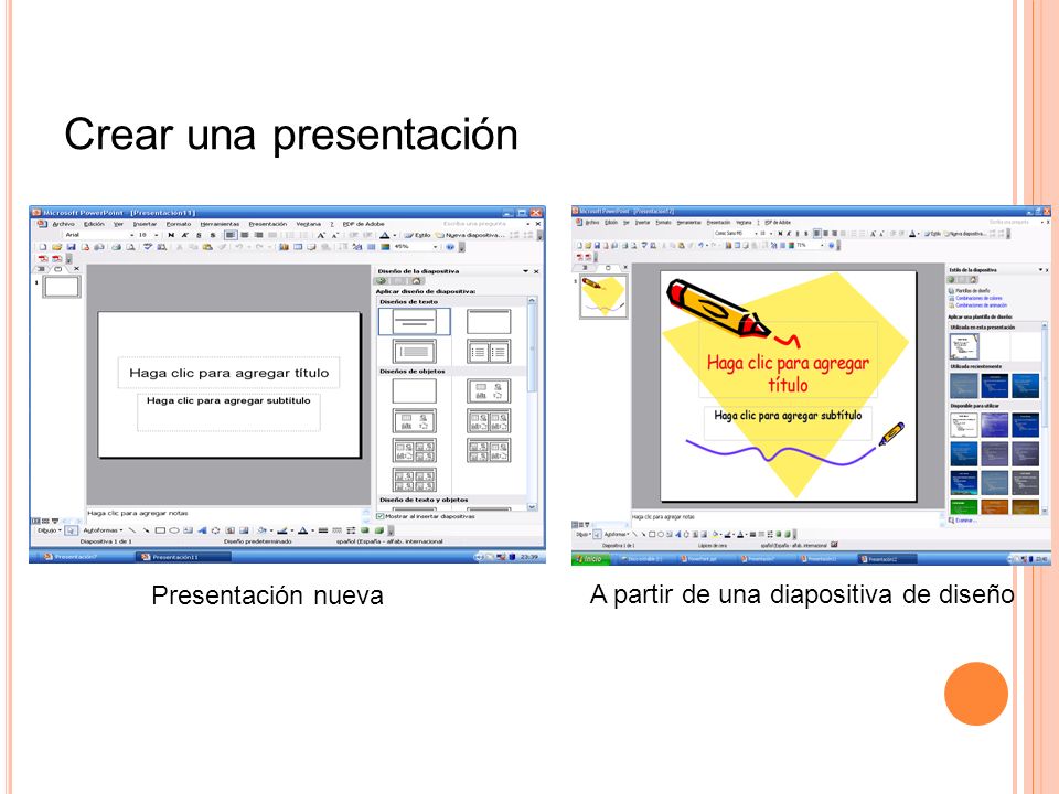 Crear una presentación