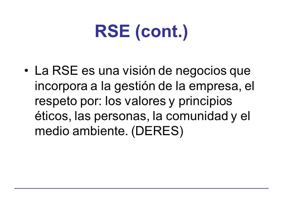 RSE (cont.)