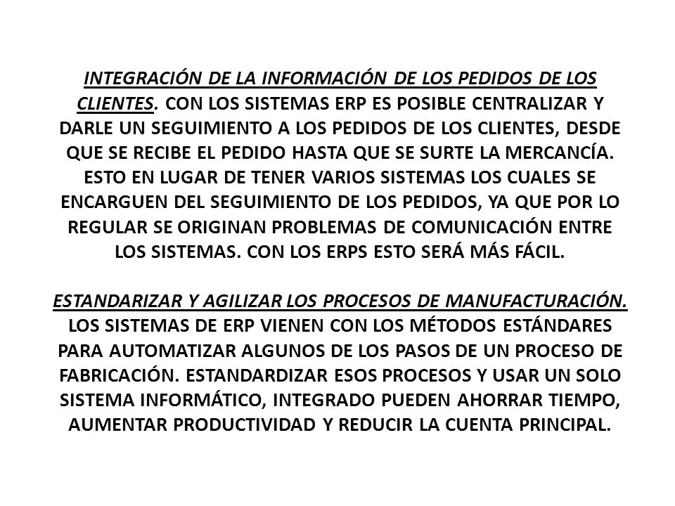 INTEGRACIÓN DE LA INFORMACIÓN DE LOS PEDIDOS DE LOS CLIENTES