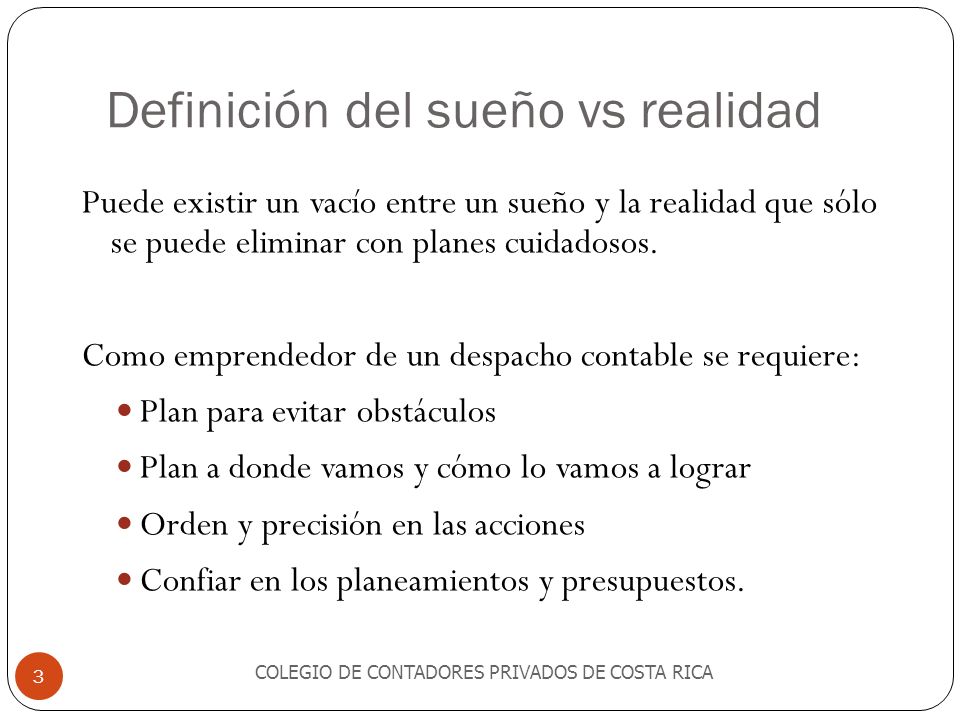 Definición del sueño vs realidad