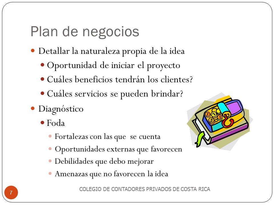 Plan de negocios Detallar la naturaleza propia de la idea