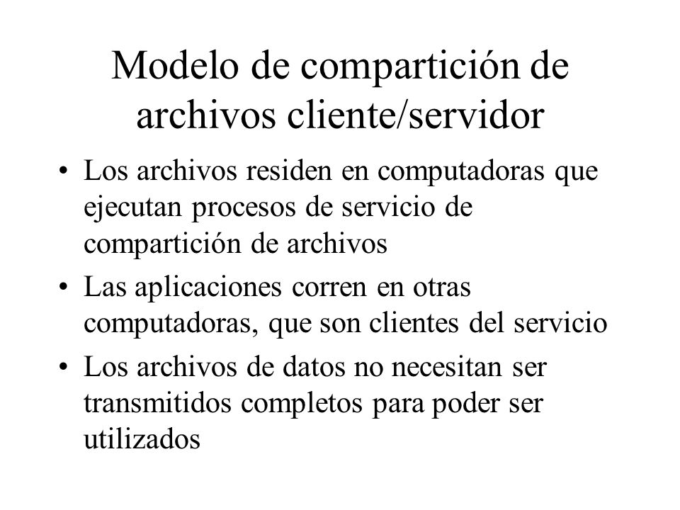 Modelo de compartición de archivos cliente/servidor