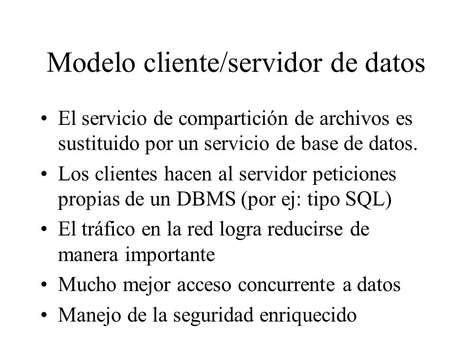 Modelo cliente/servidor de datos