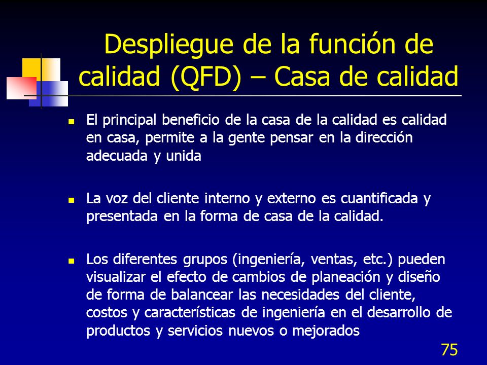 Despliegue de la función de calidad (QFD) – Casa de calidad