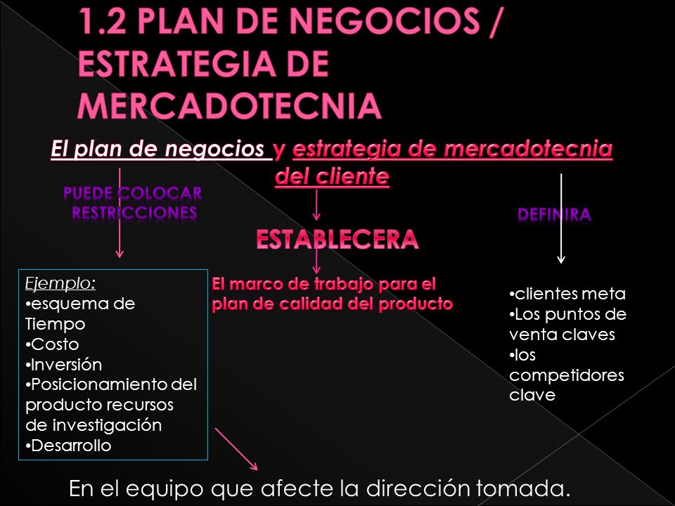 1.2 PLAN DE NEGOCIOS / ESTRATEGIA DE MERCADOTECNIA