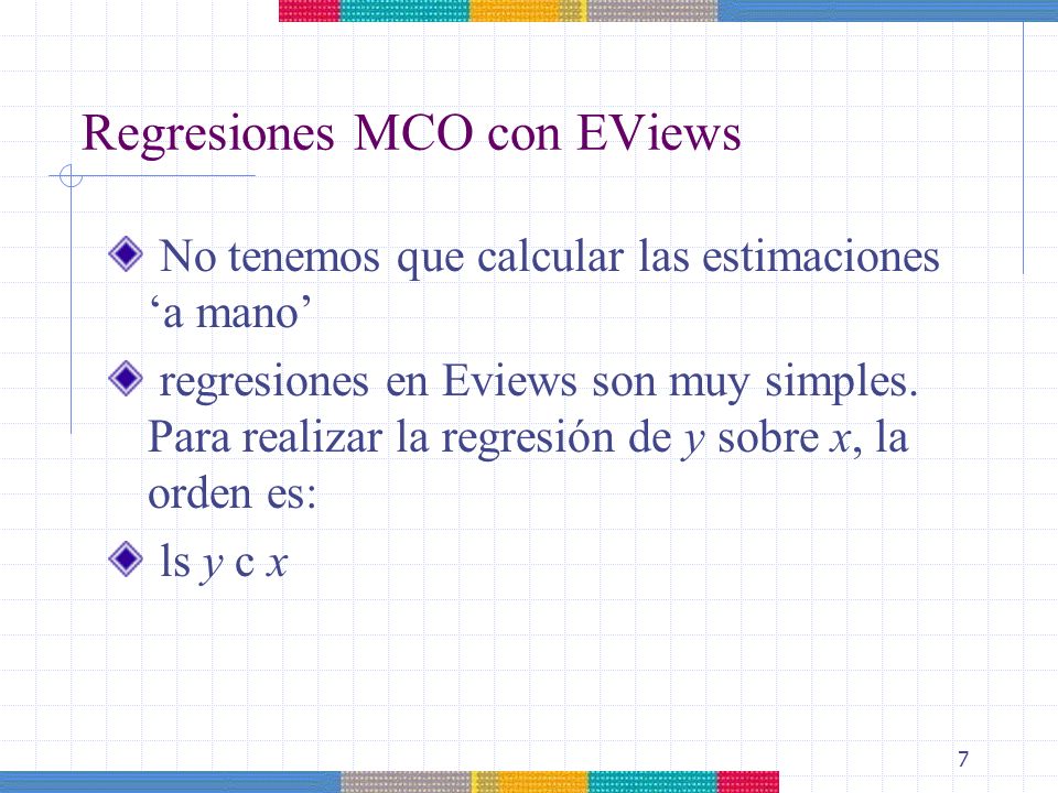 Regresiones MCO con EViews