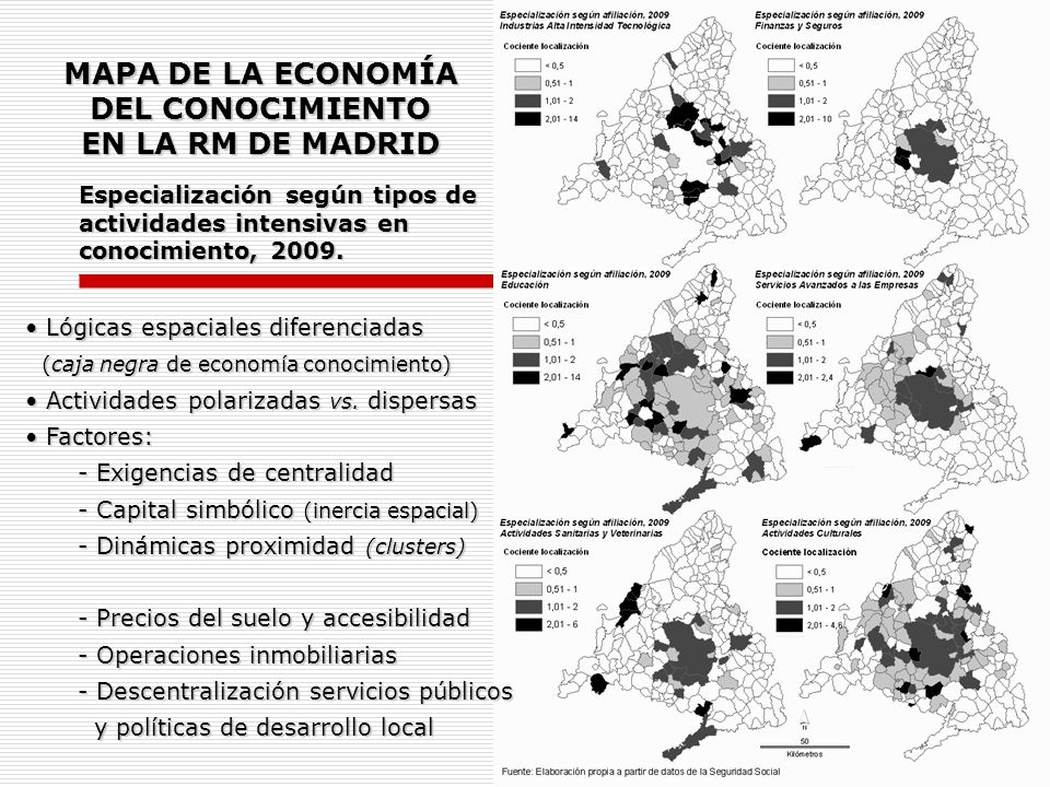 MAPA DE LA ECONOMÍA DEL CONOCIMIENTO EN LA RM DE MADRID