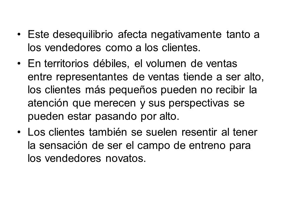 Este desequilibrio afecta negativamente tanto a los vendedores como a los clientes.