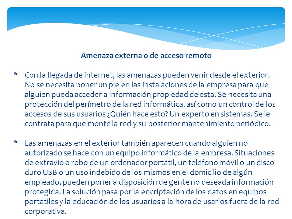 Amenaza externa o de acceso remoto