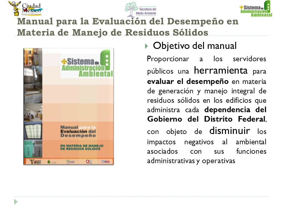 Manual para la Evaluación del Desempeño en Materia de Manejo de Residuos Sólidos