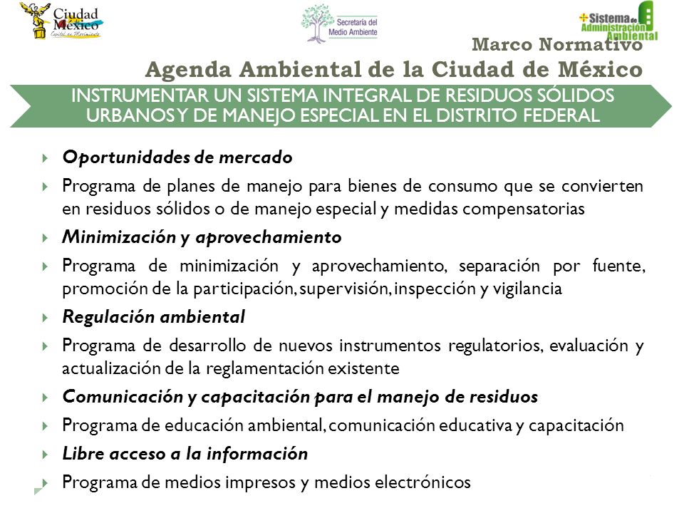 Marco Normativo Agenda Ambiental de la Ciudad de México
