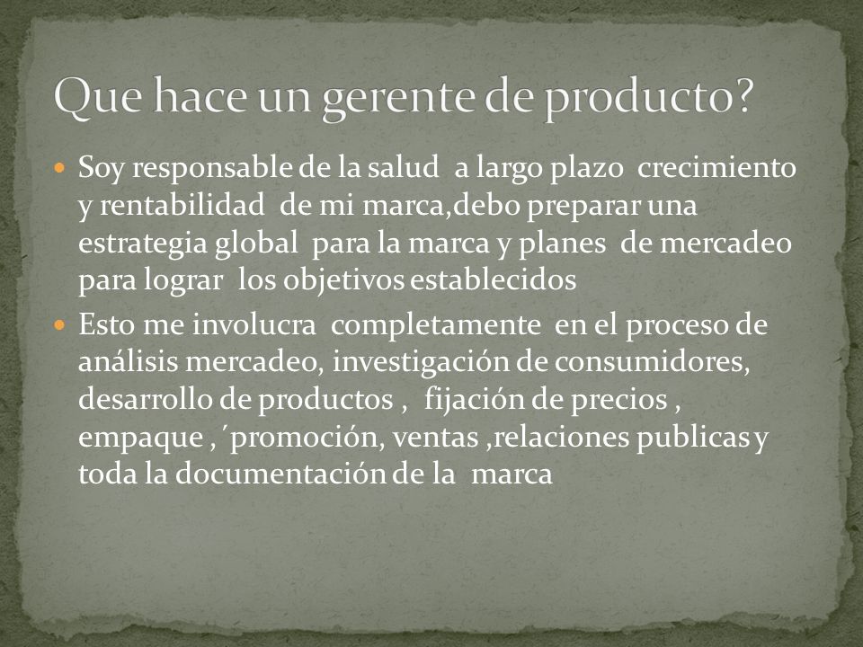 Que hace un gerente de producto