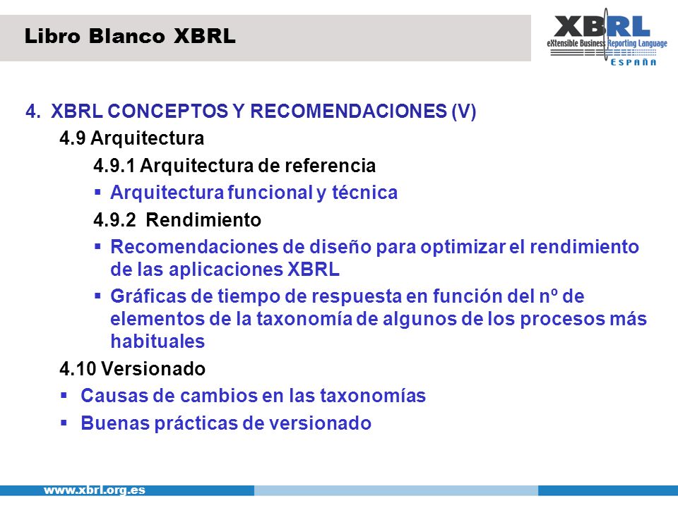 Libro Blanco XBRL 4. XBRL CONCEPTOS Y RECOMENDACIONES (V)