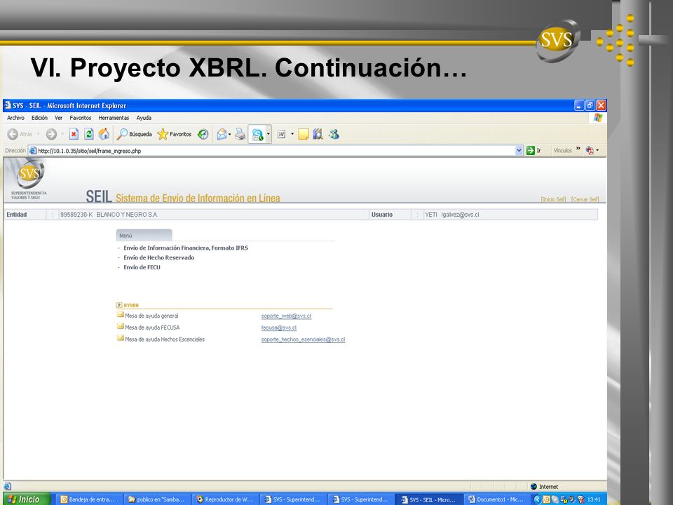 VI. Proyecto XBRL. Continuación…
