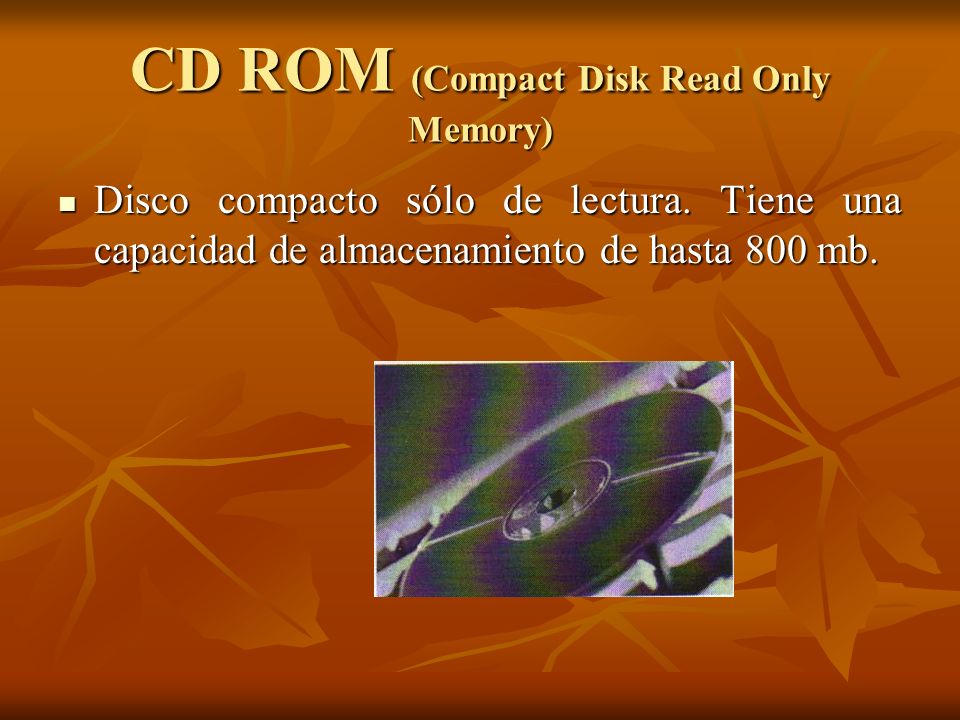 CD ROM (Compact Disk Read Only Memory)