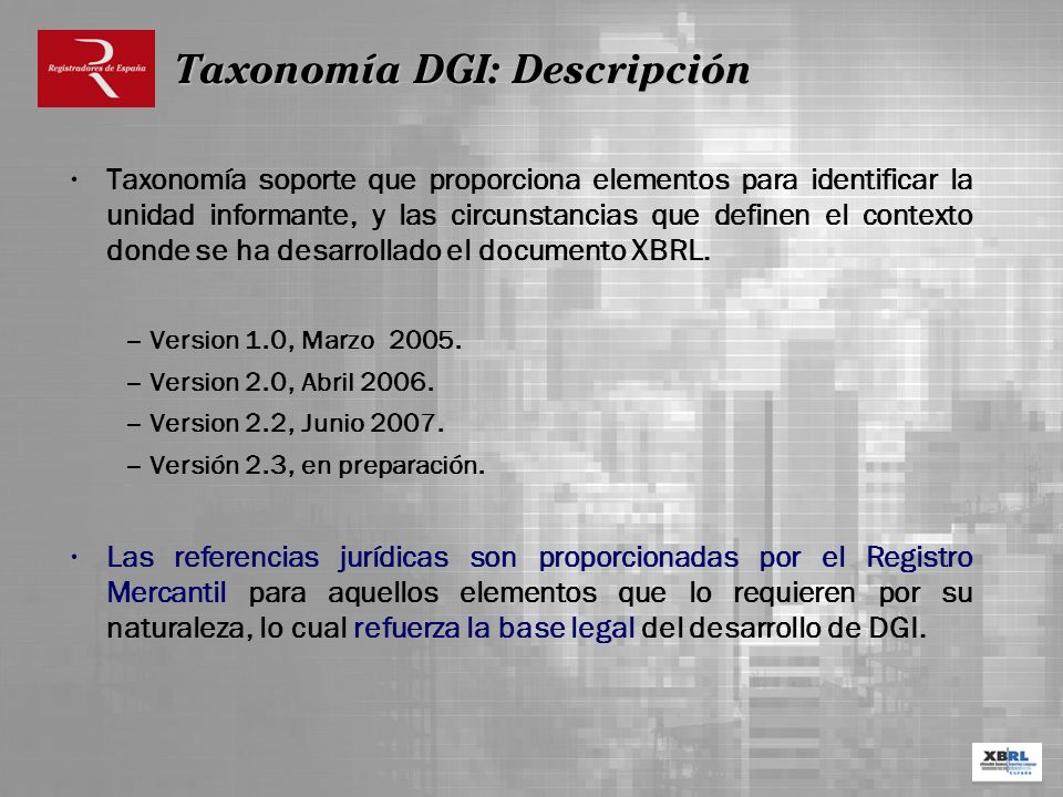 Taxonomía DGI: Descripción