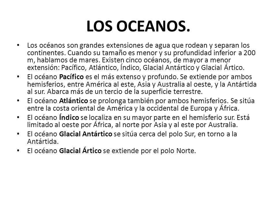 LOS OCEANOS.