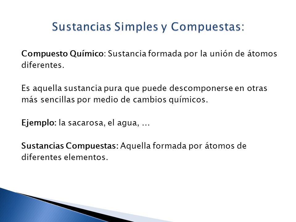 Sustancias Simples y Compuestas: