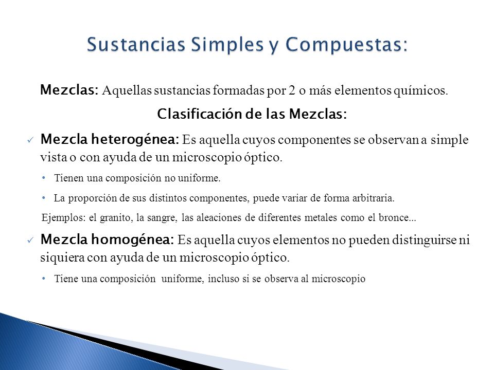 Sustancias Simples y Compuestas: