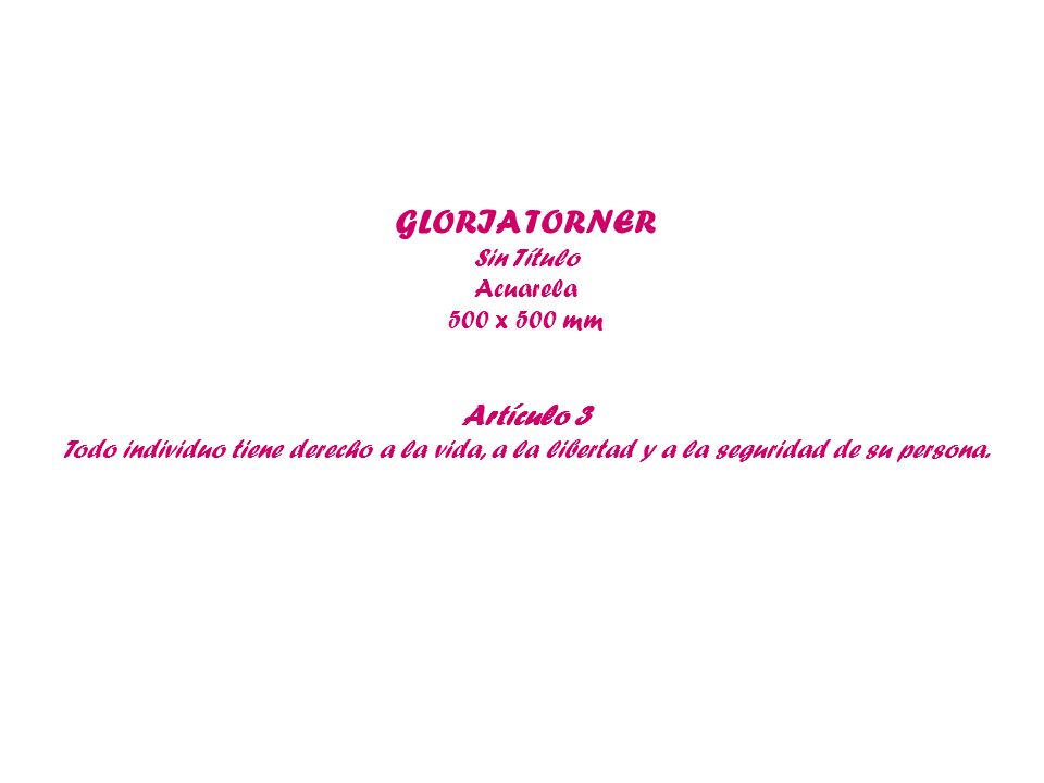 GLORIA TORNER Artículo 3 Sin Título Acuarela 500 x 500 mm