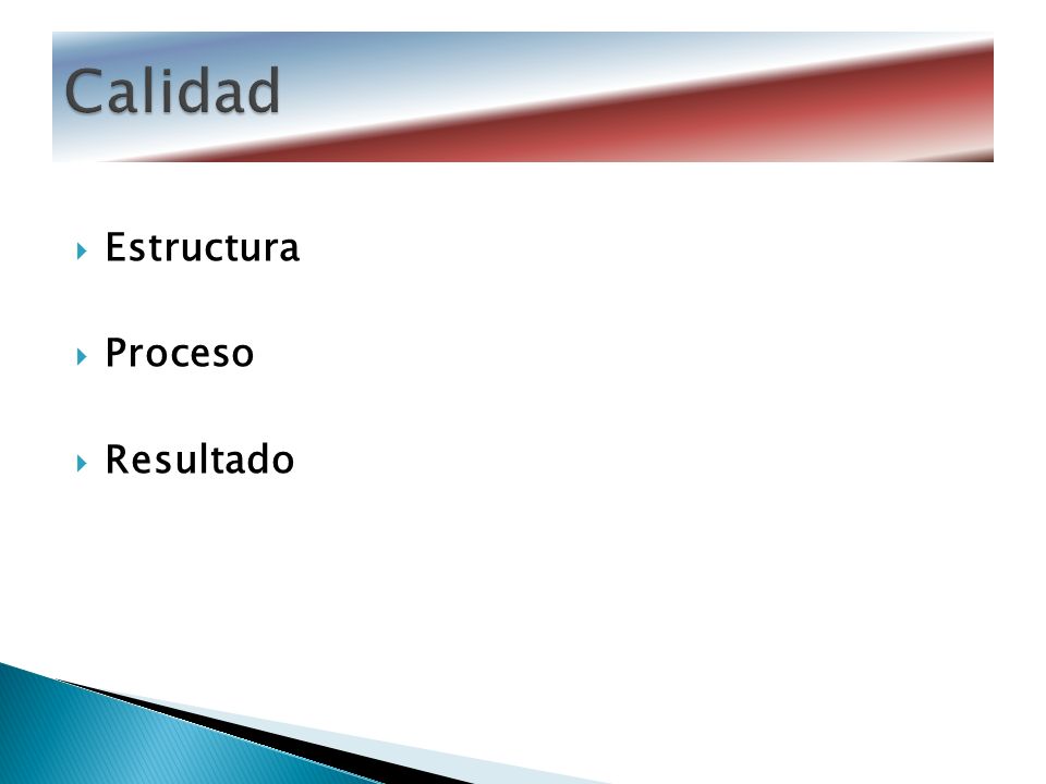 Calidad Estructura Proceso Resultado