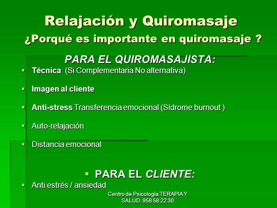 Relajación y Quiromasaje ¿Porqué es importante en quiromasaje
