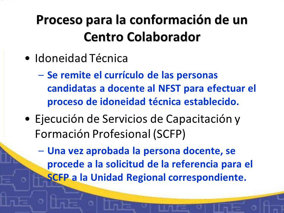 Proceso para la conformación de un Centro Colaborador