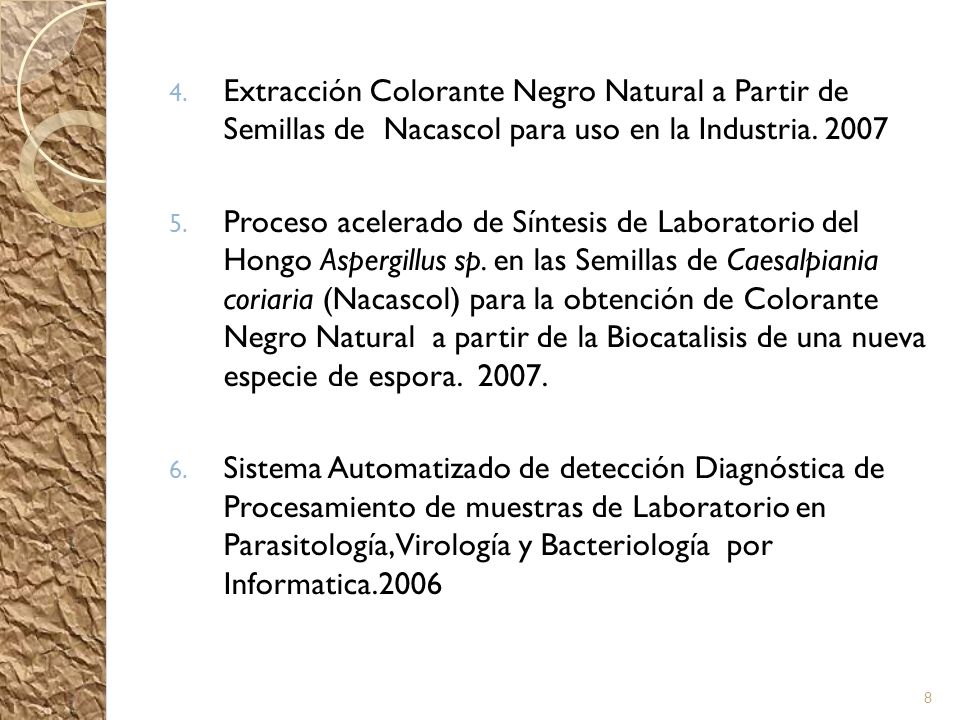 Extracción Colorante Negro Natural a Partir de Semillas de Nacascol para uso en la Industria. 2007