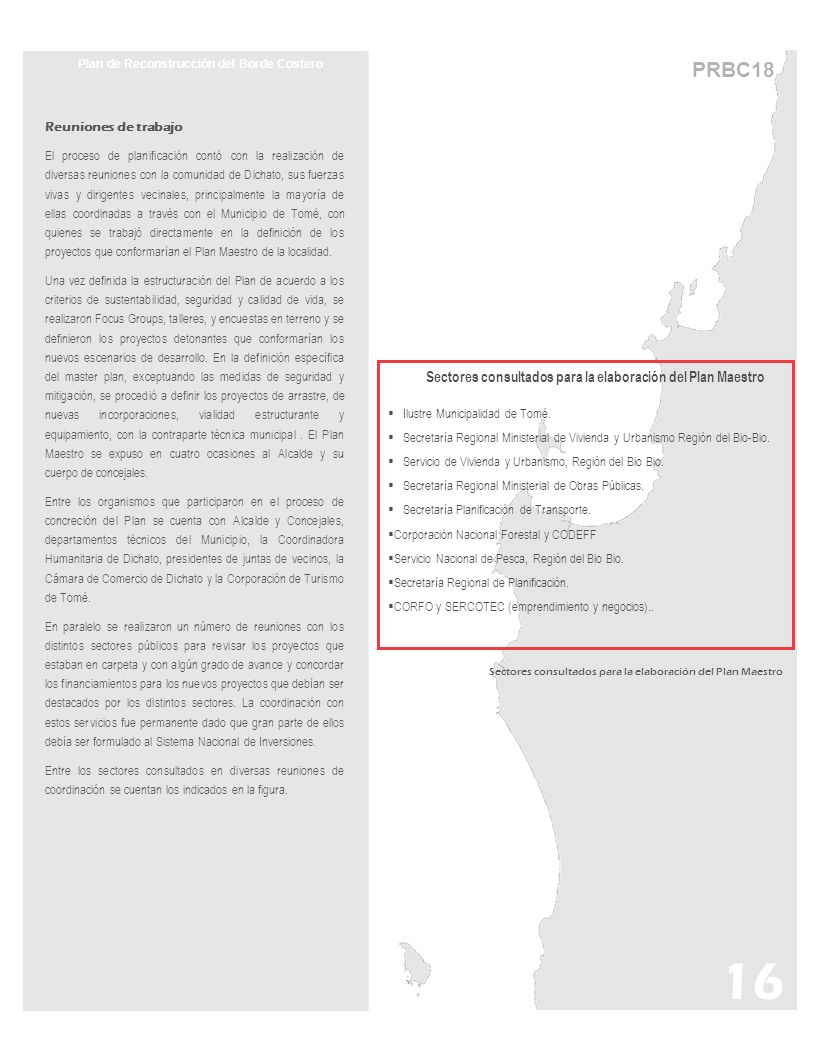 16 PRBC18 Sectores consultados para la elaboración del Plan Maestro