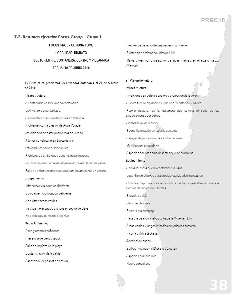 FOCUS GROUP COMUNA TOME SECTOR LITRIL, COSTANERA, CENTRO Y VILLARRICA