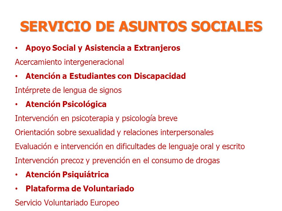 SERVICIO DE ASUNTOS SOCIALES