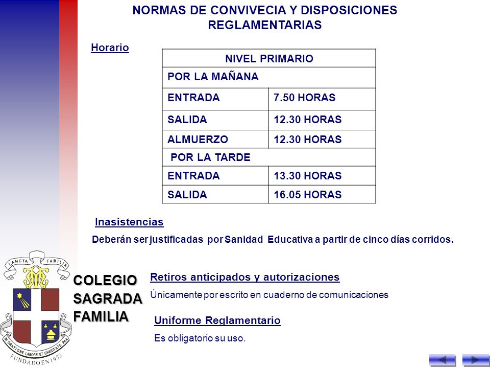 NORMAS DE CONVIVECIA Y DISPOSICIONES REGLAMENTARIAS