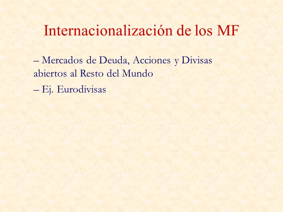 Internacionalización de los MF