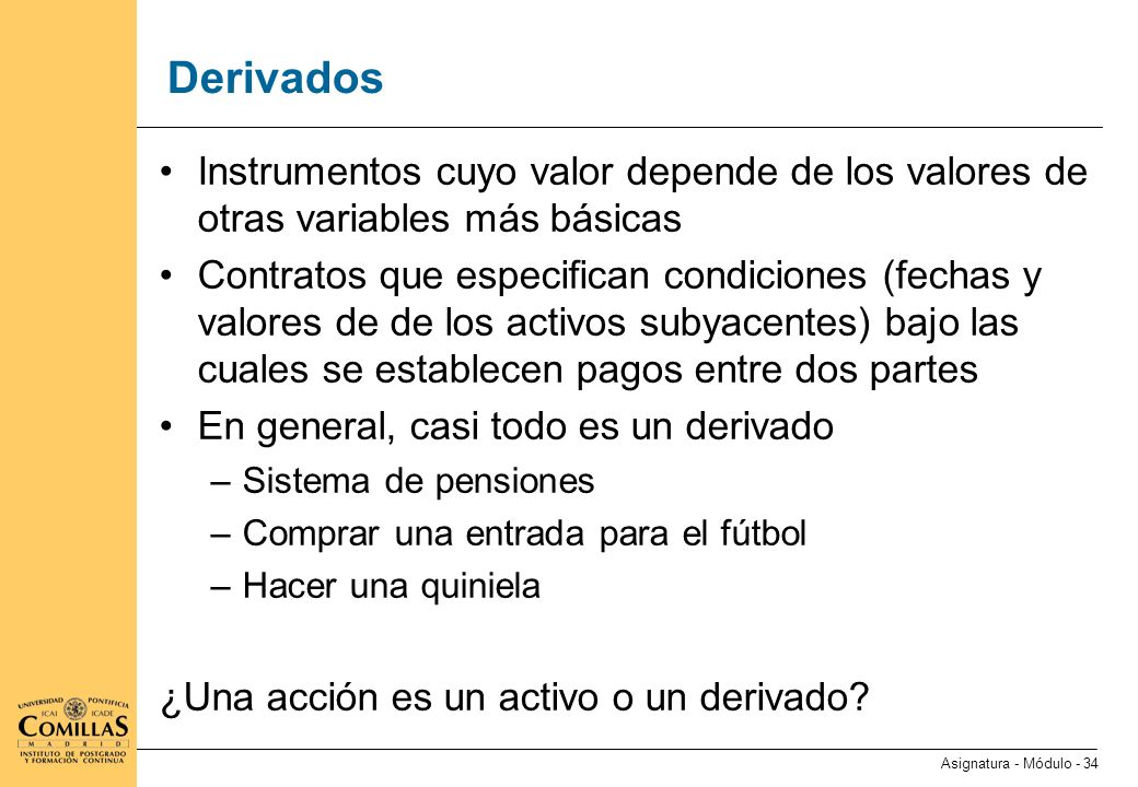 Tipos de activos Acciones o índices