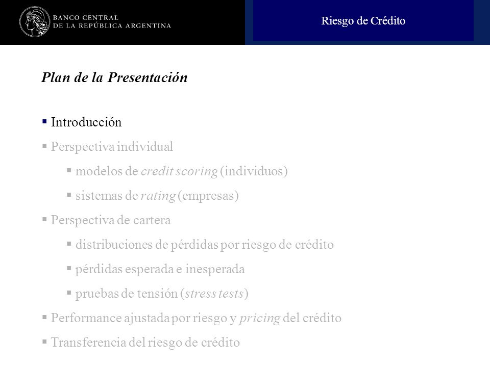 Plan de la Presentación