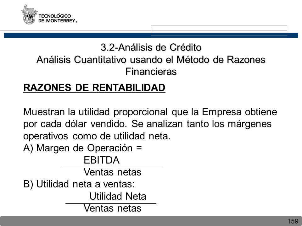 3.2-Análisis de Crédito Análisis Cuantitativo usando el Método de Razones Financieras
