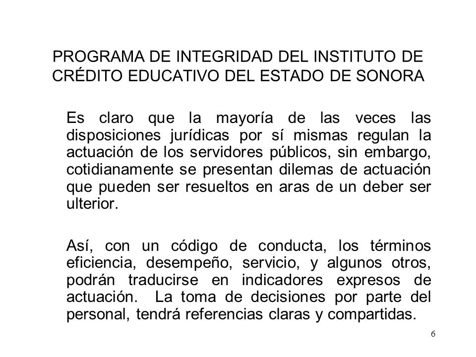 PROGRAMA DE INTEGRIDAD DEL INSTITUTO DE CRÉDITO EDUCATIVO DEL ESTADO DE SONORA