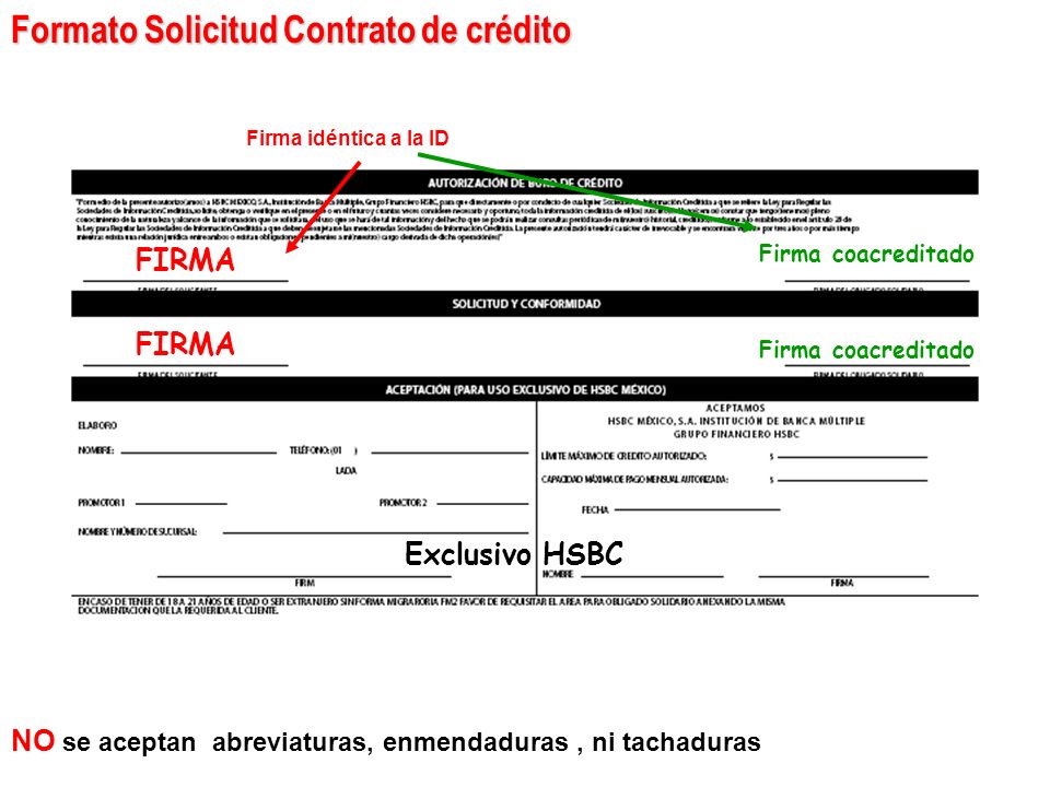 Formato Solicitud Contrato de crédito