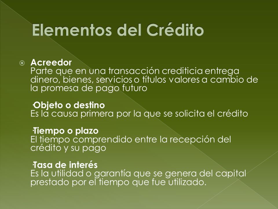 Elementos del Crédito