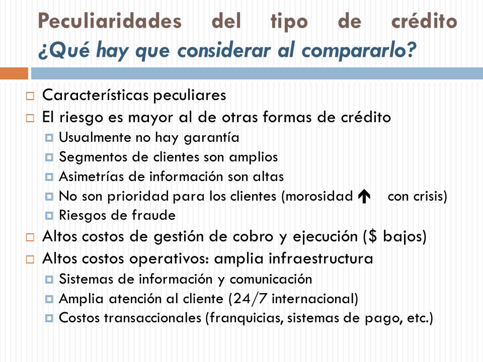 Peculiaridades del tipo de crédito ¿Qué hay que considerar al compararlo