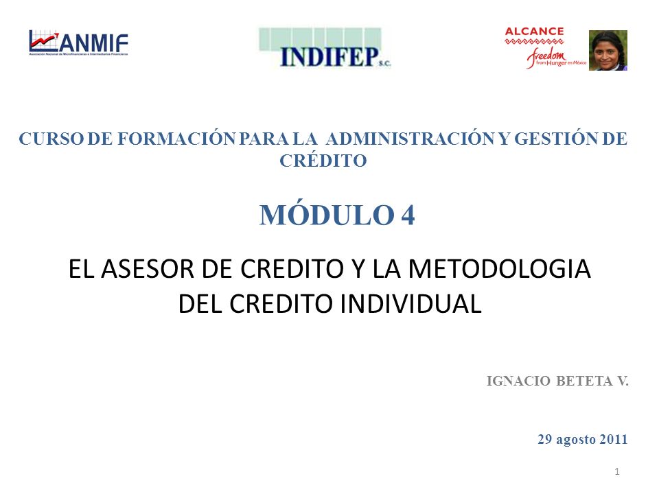 EL ASESOR DE CREDITO Y LA METODOLOGIA DEL CREDITO INDIVIDUAL