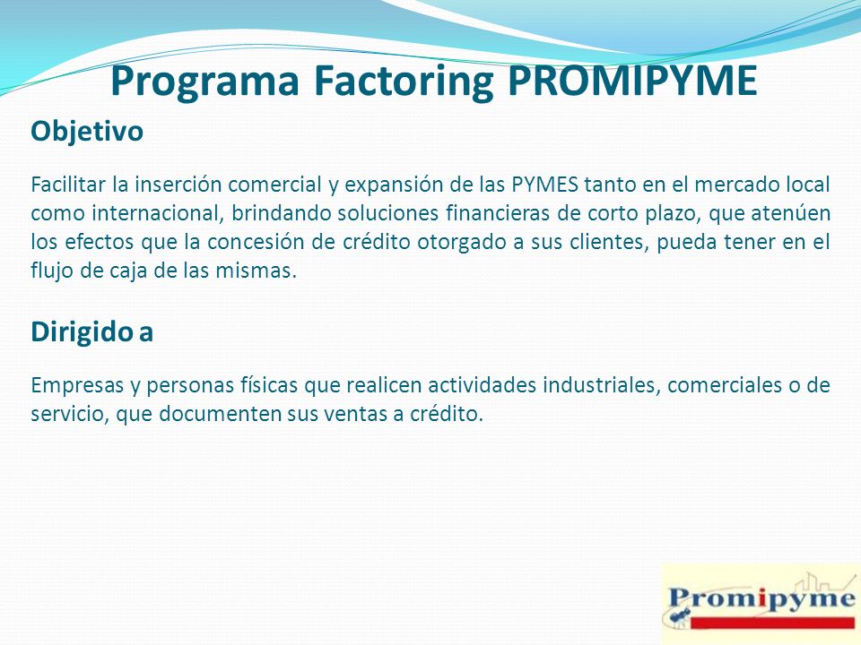 Programa Factoring PROMIPYME