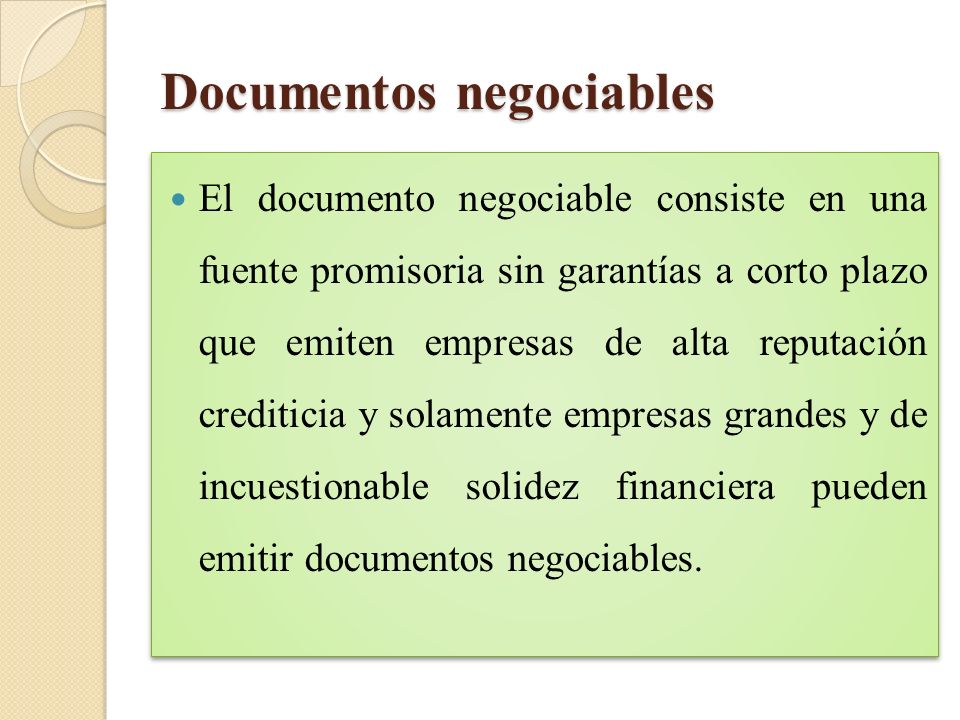 Documentos negociables