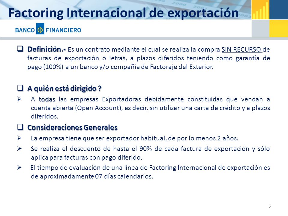 Factoring Internacional de exportación