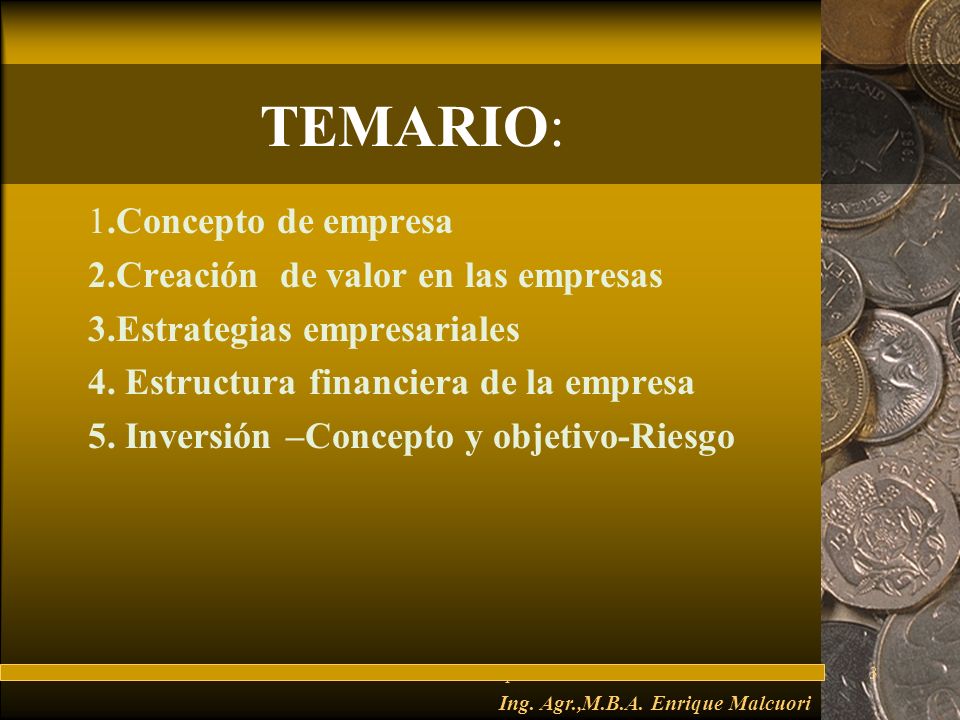 Ing. Agr.,M.B.A. Enrique Malcuori