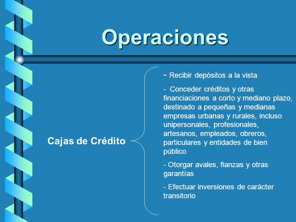 Operaciones - Recibir depósitos a la vista Cajas de Crédito