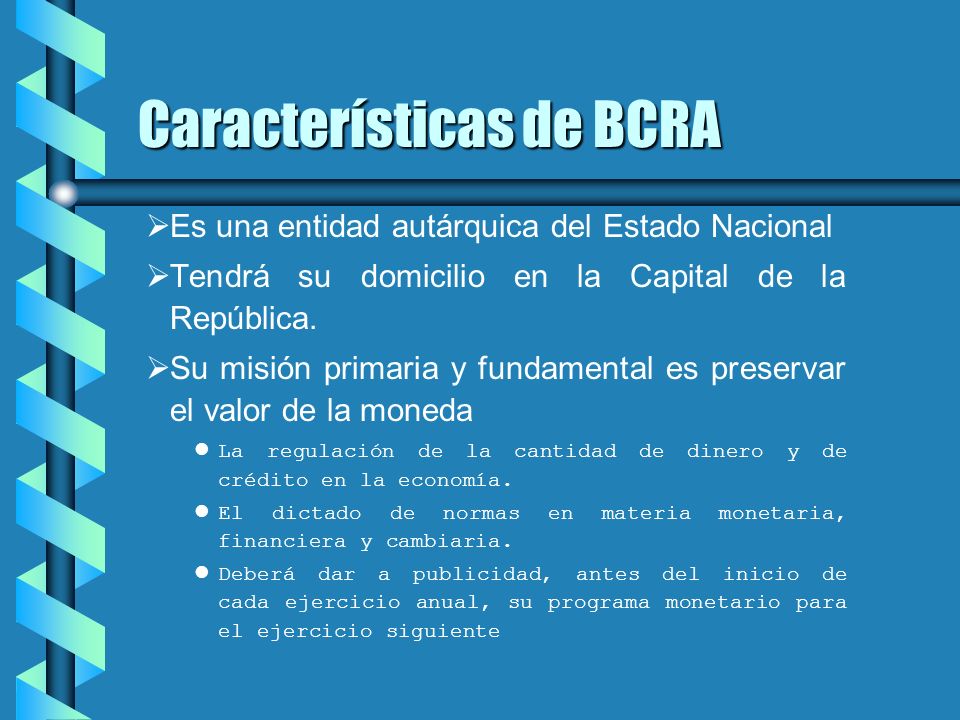 Características de BCRA